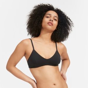 Everlane The Cotton Bralette in Black Unlined Bra Size XS New NWT